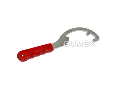 Kľúč pre spojky STORZ-AGRO typ B/C, pozinkovaná oceľ s červenou PVC rukoväťou